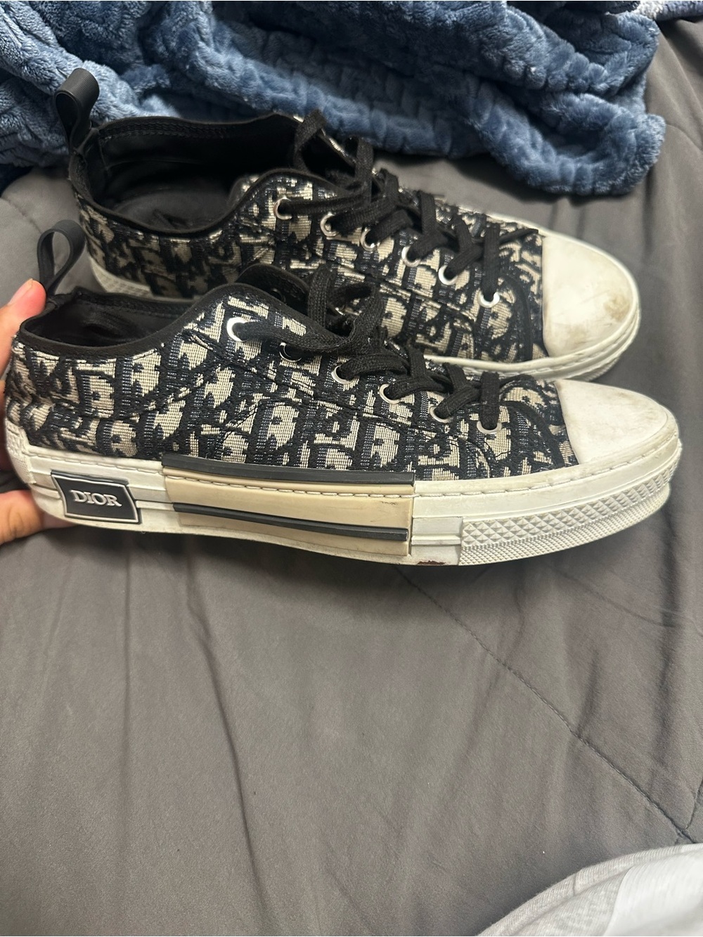 Dior Men’s Black Monogram Low-Top Sneakers